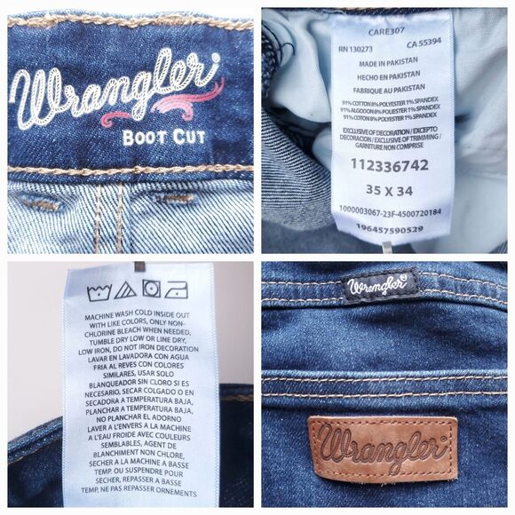 Wrangler Boot Cut Jeans Mens 40 x 32 (35x34 Tag) Blue Denim Western Workwear - Picture 5 of 10